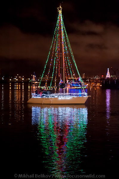 lighted boat